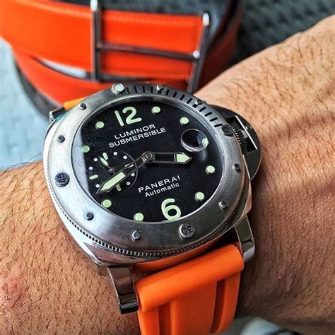 panerai submersible orange strap